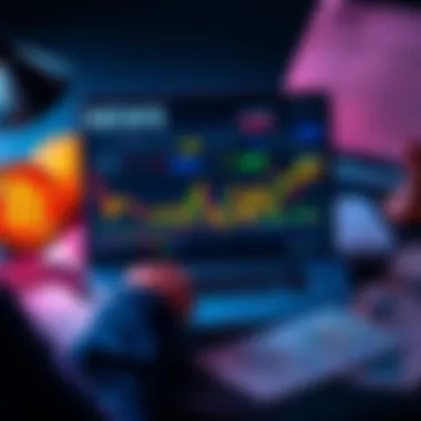 A person studying Bitcoin trends on a laptop with charts and graphs on the screen, surrounded by financial documents.