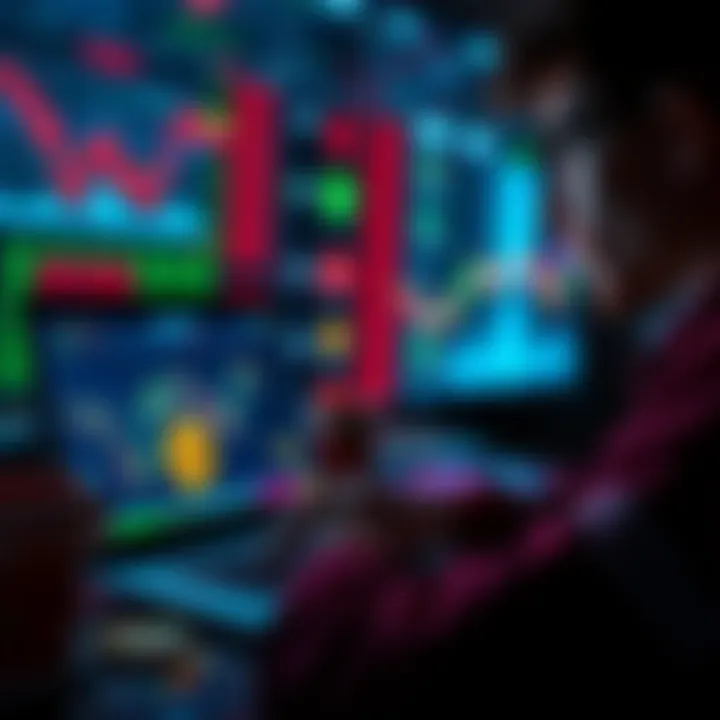 A young person analyzing Bitcoin and stock charts on a laptop, considering investment options.