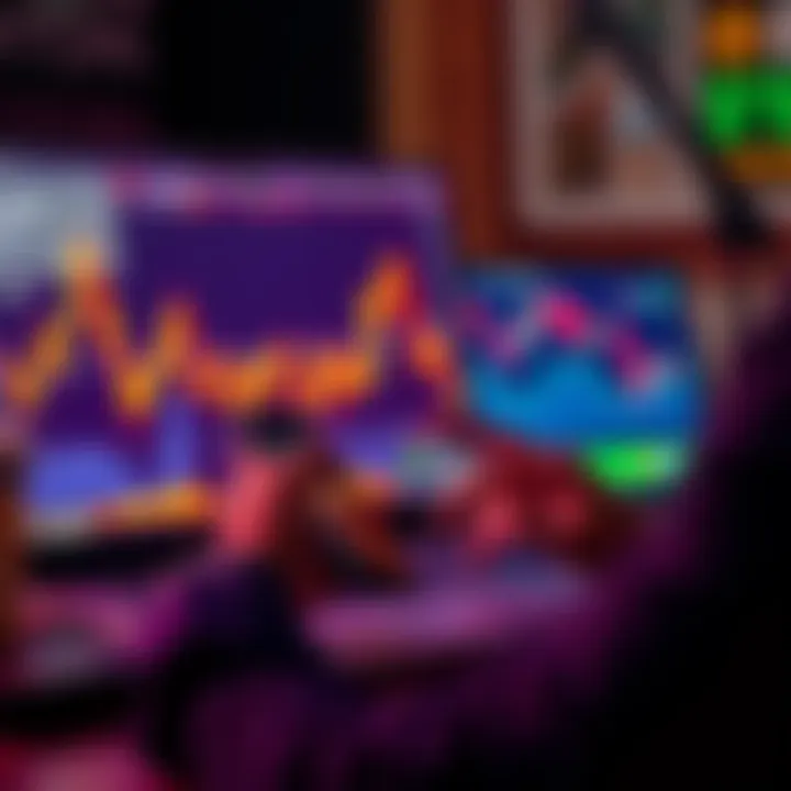A person analyzing cryptocurrency price charts on a laptop while holding a smartphone for updates