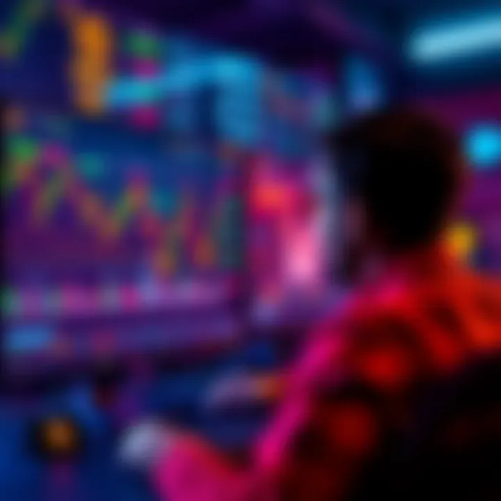 A person looking at a computer screen filled with cryptocurrency prices and charts, contemplating an investment in Bitcoin and altcoins like hbar and XRP.