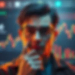 Investing in Cryptocurrency A person weighing options between Bitcoin and Ethereum versus altcoins like Cardano and Chainlink, displaying a thoughtful expression with charts and graphs in the background.