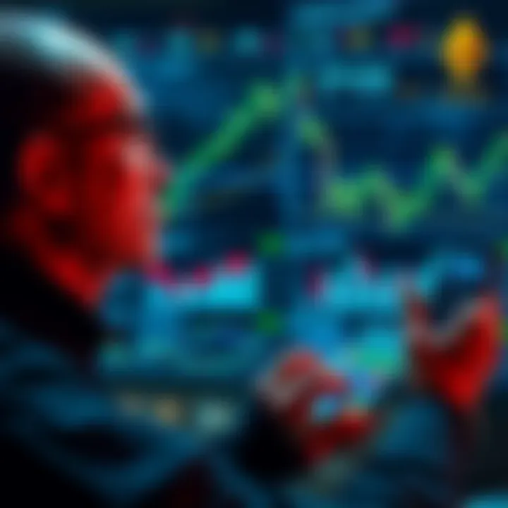 A person analyzing trading charts with a focus on Ethereum investments, showing graphs and calculators, emphasizing risk management strategies.