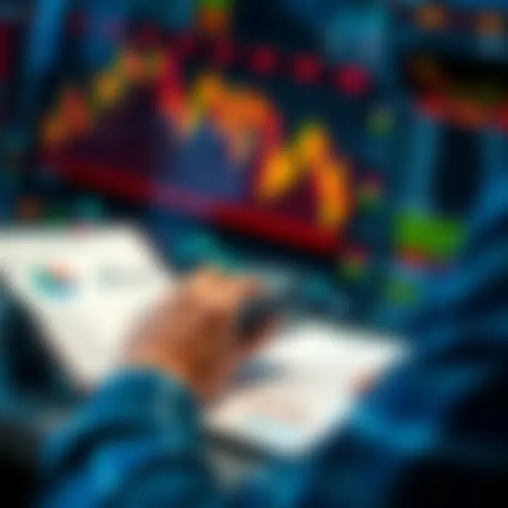 A person analyzing stock charts with a calculator and notes, illustrating thoughtful investment strategies amidst market fluctuations.