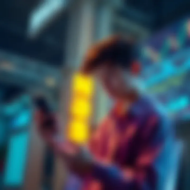 Investing with Raiz A young person looking at investment charts on their phone, considering financial returns with Raiz Investments