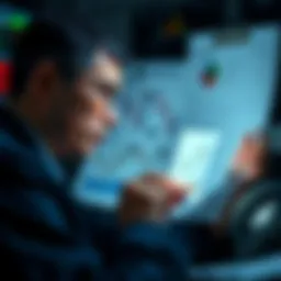 Investment Options A person analyzing various investment charts and financial reports, showing interest in stable options beyond cryptocurrencies and meme stocks.