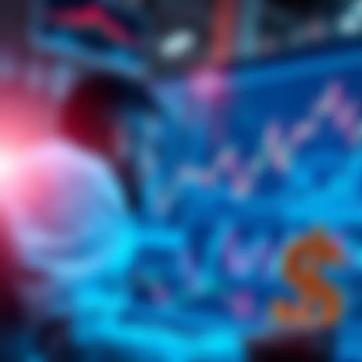 A person analyzing investment charts and graphs with a dollar sign in the foreground