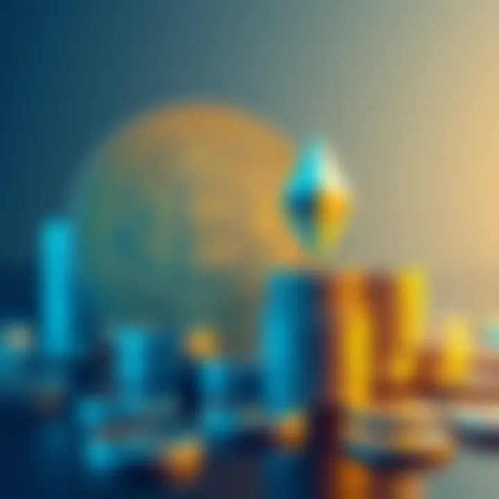 An illustration showing a large Bitcoin and Ethereum symbol with stacks of coins representing big investments by Strategy and BitMine