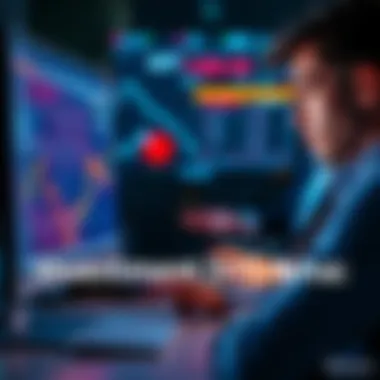 A person looking worried while analyzing stock market charts on a computer screen, contemplating selling or holding their investments.