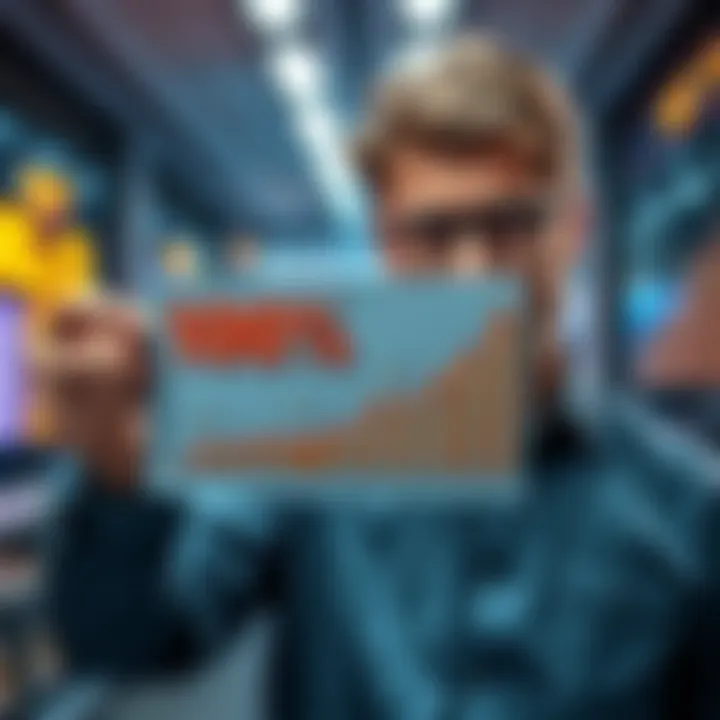 A person holding a chart showing a 100% return on investment after five years, with a skeptical expression.