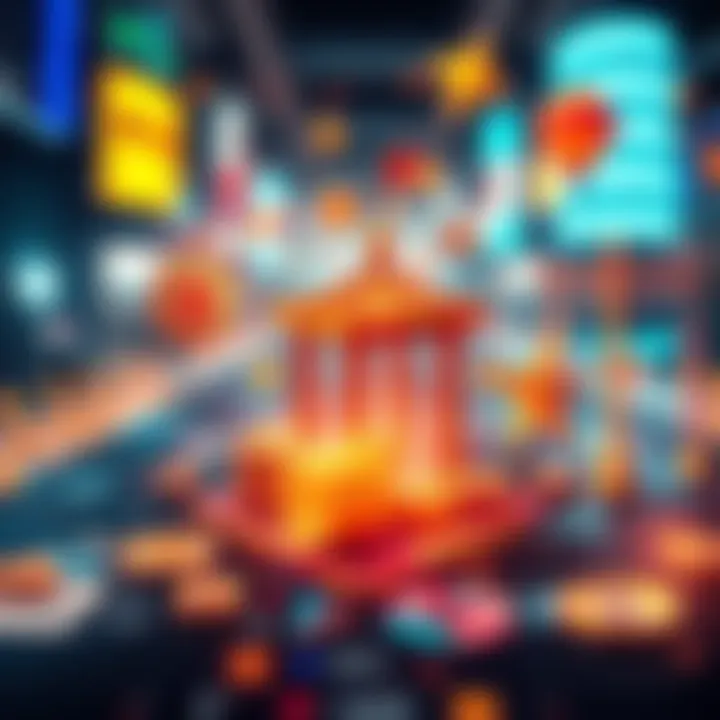 A visual representation of Real-World Asset Tokenization showing traditional finance merging with decentralized finance, featuring symbols of stability and efficiency.