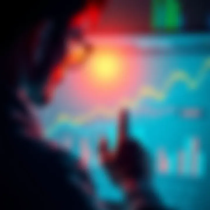 A person looking at a chart showing various cryptocurrency investment options alongside XRP.