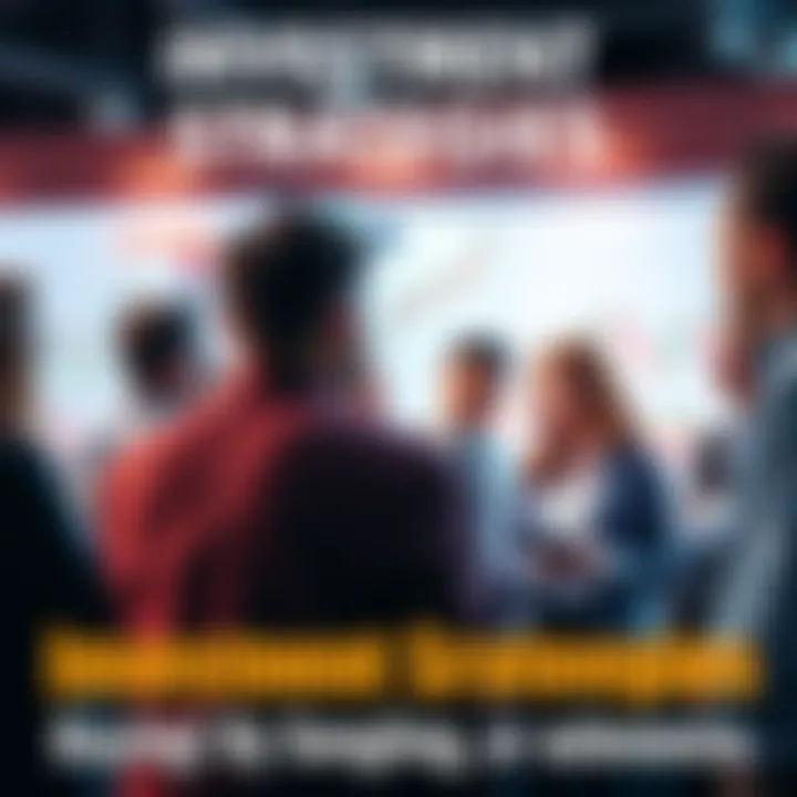 A group of people discussing various investment strategies with graphs and charts in view