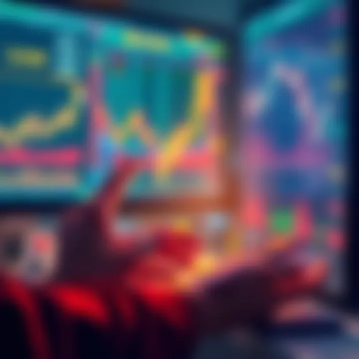 A person calculating finances while looking at stock charts on a computer screen, representing consistent investing.
