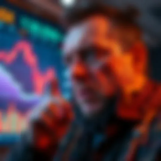 An investor looking worriedly at a chart showing a decline in altcoin values, reflecting fears of total loss.