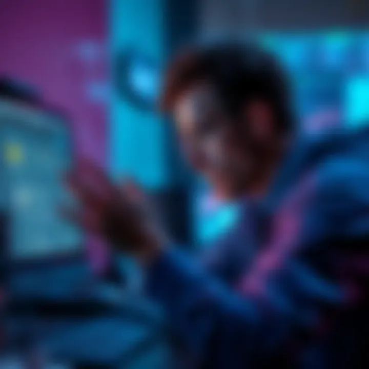 A frustrated investor looking at their computer screen displaying KuCoin fees and USTC account details
