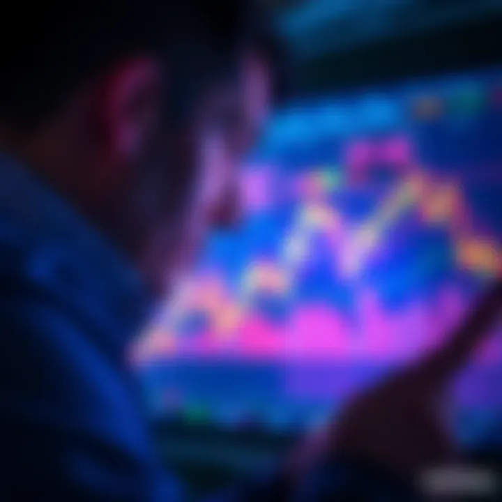 Investor reflecting on market dip and losses while looking at a financial chart