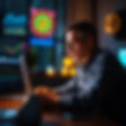 Investor considering $40,000 investment strategy A thoughtful investor looking at market graphs on a laptop, contemplating the decision to wait for a $40,000 price point before making an investment.