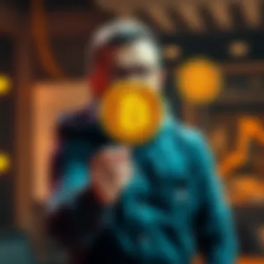 An investor holds a Bitcoin symbol, looking excited about their $6K investment.