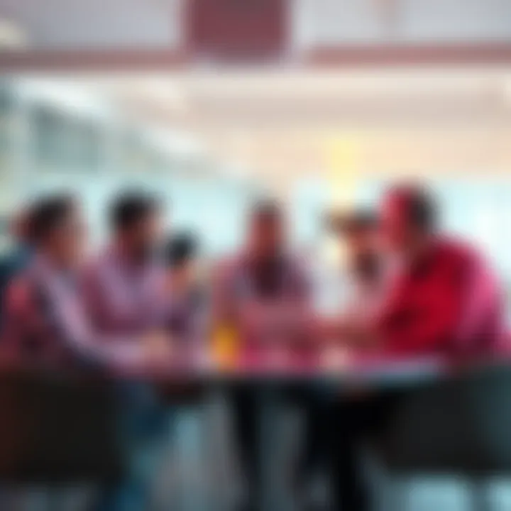 A group of investors in a casual setting, exchanging ideas about purchasing $PLS while showing determination against skepticism.