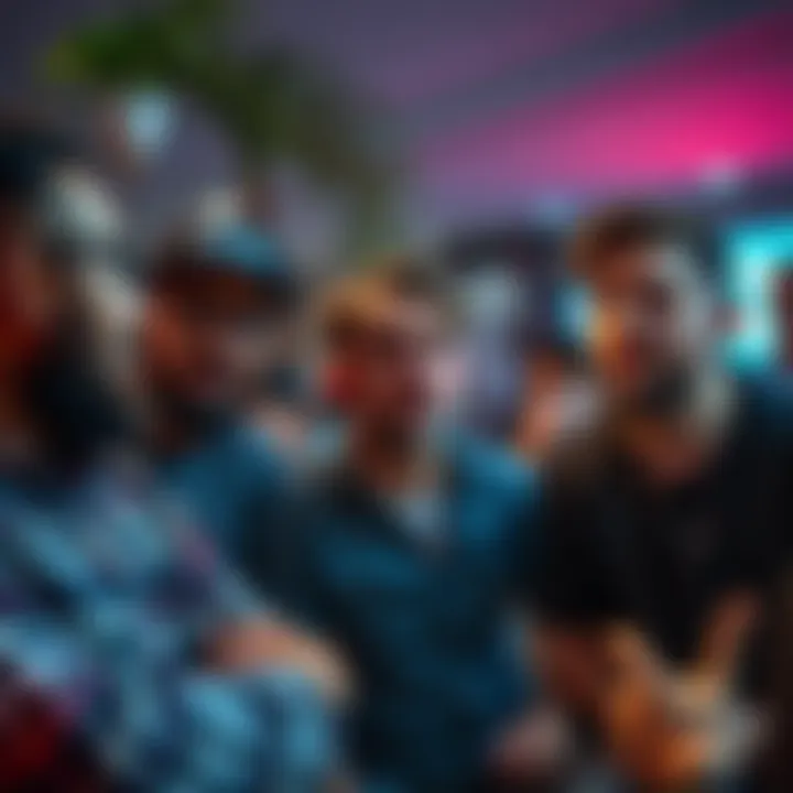 A group of distressed investors discussing their Zcrash investments, showing mixed emotions as they face a significant price drop from $30 to $500.