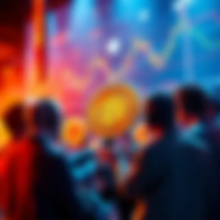 Investors Analyzing Altcoin Options A group of investors discussing various altcoin options while Bitcoin remains a top choice in the background.