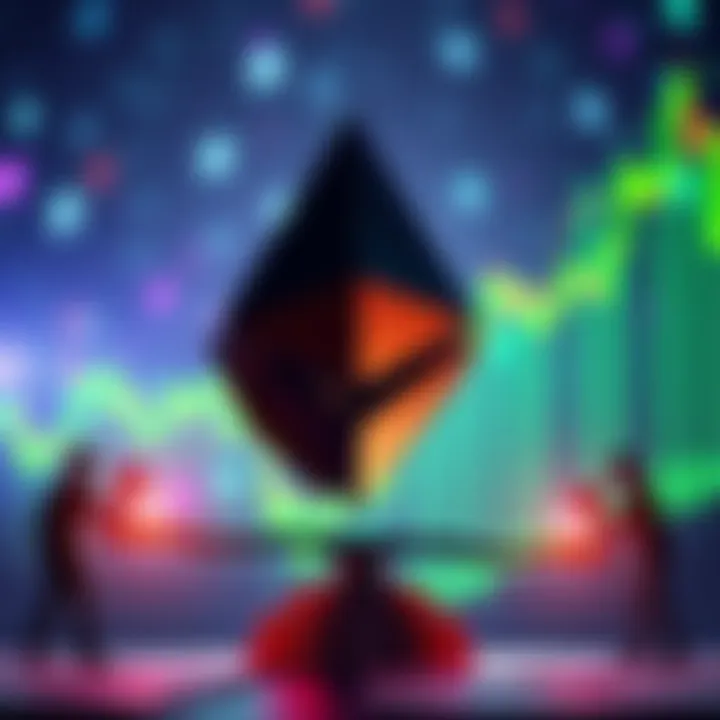 Investors weighing crypto and AI stocks A split image showing an Ethereum logo on one side and rising AI stock charts on the other, symbolizing investment choices.