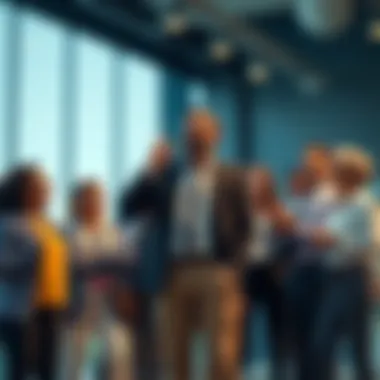 A group of diverse investors animatedly discussing investment trends, some wearing casual attire while others are more formal, reflecting different attitudes towards wealth.