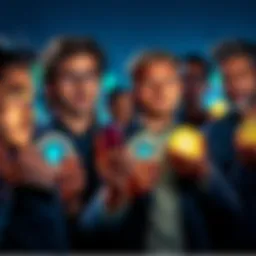 Investors Holding Altcoins Group of investors looking determined while holding altcoins during market fluctuations