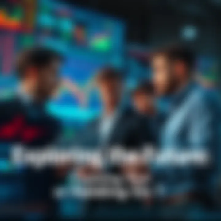 Investors Looking at Market Trends A group of investors analyzing market charts and discussing whether to cash out or hold their investments.