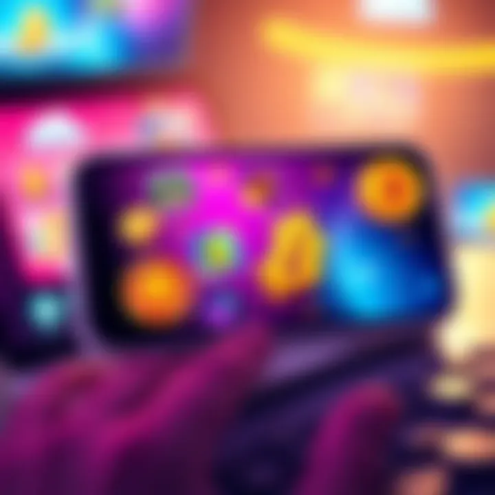 A smartphone displaying various Bitcoin games with cash-out options to Speed Wallet, showcasing gaming icons and a Bitcoin symbol