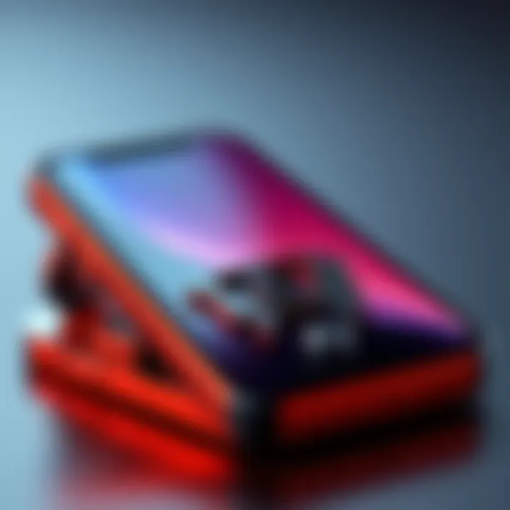 Close-up view of the iPhone Duo showcasing its 116-part folding screen hinge mechanism