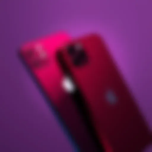 Two new iPhone models in Dark Cherry and Black colors displayed together
