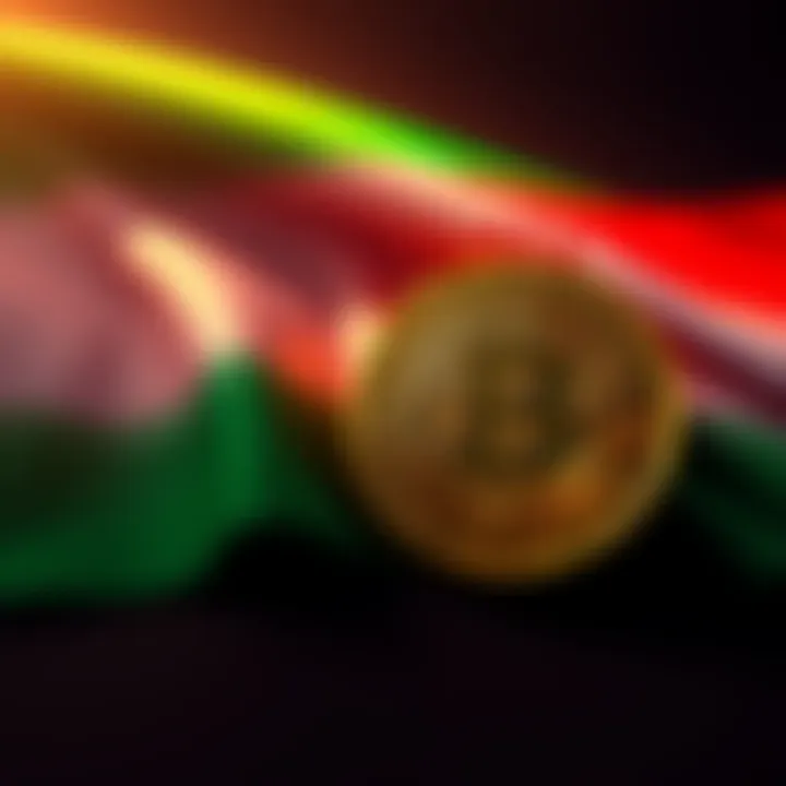 Iranian flag alongside a Bitcoin symbol, representing the country's shift to cryptocurrency for trade