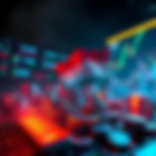 A visual representation of Iranian investors pulling out funds from cryptocurrency exchanges during a period of conflict, showing graphs and digital currency symbols in a dramatic setting.