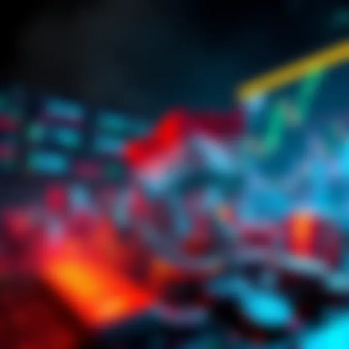 A visual representation of Iranian investors pulling out funds from cryptocurrency exchanges during a period of conflict, showing graphs and digital currency symbols in a dramatic setting.