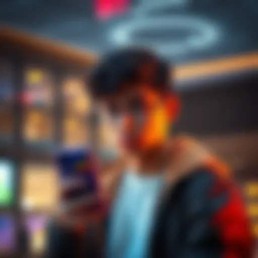 An 18-year-old Iranian student looks worried while holding a smartphone with a Bitcoin chart on display, reflecting on his financial future.