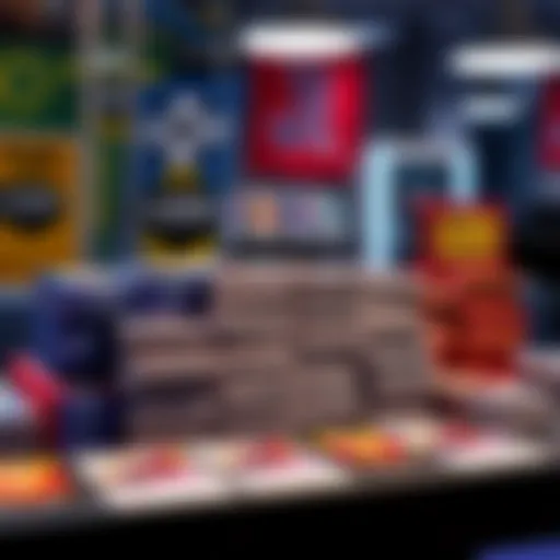 A colorful display of J League trading cards stacked neatly on a table, inviting collectors to make offers.