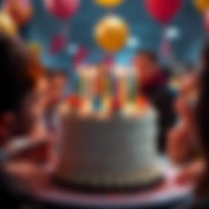 Jack's Birthday Cake A colorful birthday cake with candles and decorations, surrounded by people trying to figure out the feeding option issue.