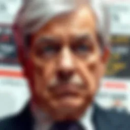 Jamie Dimon frowning while discussing the CLARITY Act, with a backdrop of financial news headlines