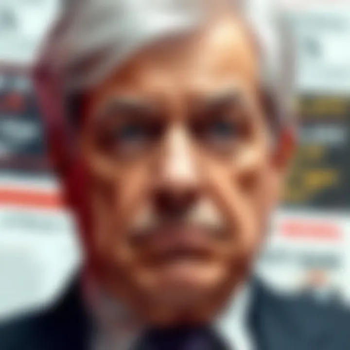 Jamie Dimon frowning while discussing the CLARITY Act, with a backdrop of financial news headlines