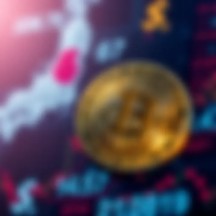 Japan Yen and Bitcoin Market A graphic showing Japan's yen strengthening against Bitcoin, symbolizing market changes and volatility, with currency symbols in the background.