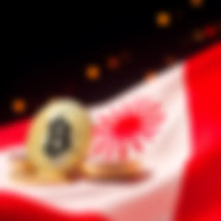 A graphic showing crypto coins and the Japanese flag, indicating the approval of crypto ETFs in Japan by 2028.