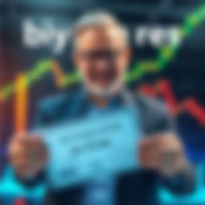 Jim Grube Buys Shares Jim Grube holding a stock certificate with a graph showing rising market trends in the background