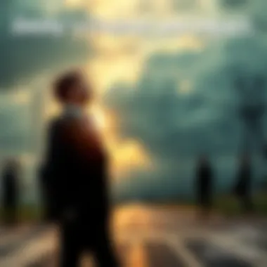 Jimmy's Choices and Impact A man in a suit making a difficult decision at a crossroads, symbolizing the choices in life and their effects on others.