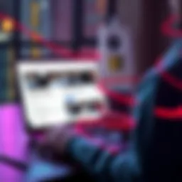 A person using a laptop with job listings related to the cryptocurrency industry on the screen