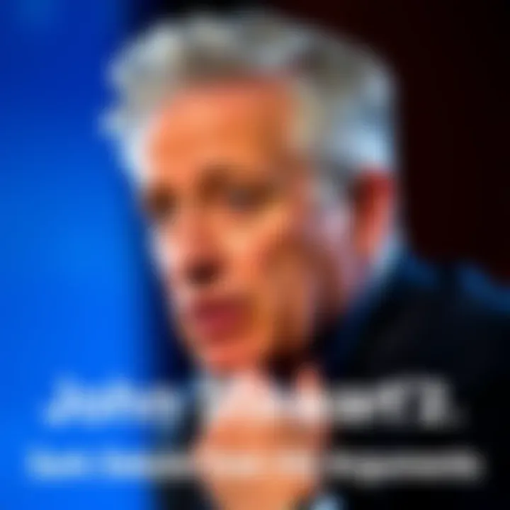 John Stewart engaged in a conversation, expressing thoughts on current debates, with a thoughtful expression.
