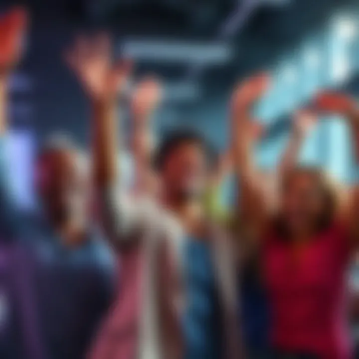 A group of diverse people celebrating together with smiles and raised hands, suggesting good news is coming.