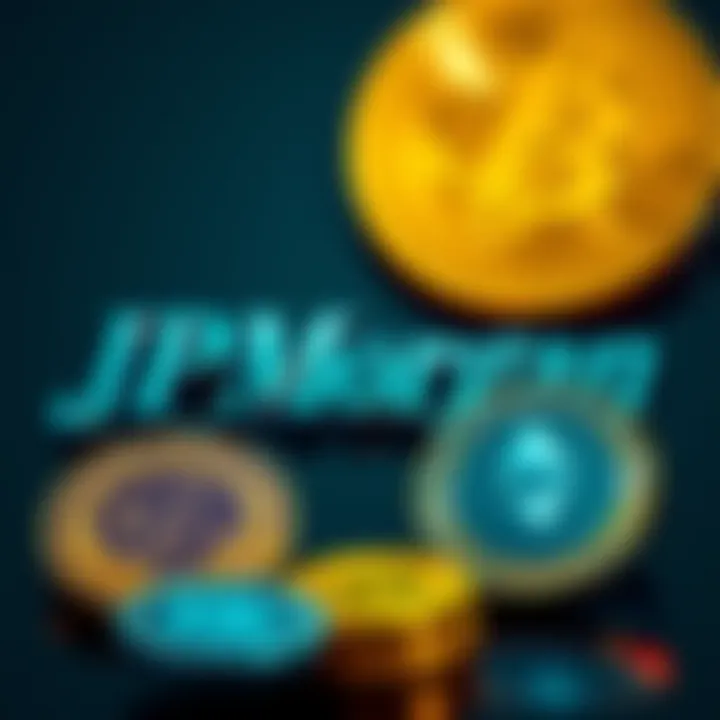 JP Morgan logo alongside Bitcoin and Ethereum symbols, illustrating their involvement in the crypto market