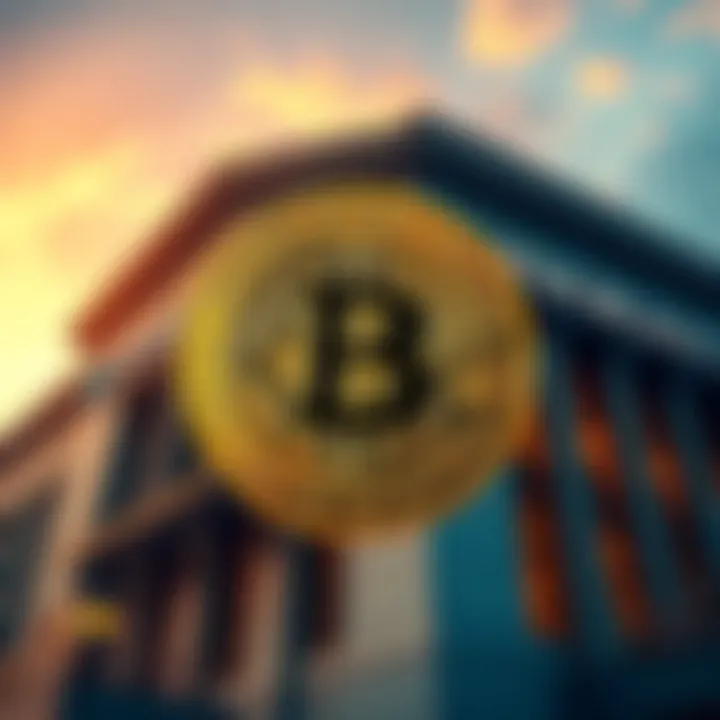 JPMorgan Chase building with Bitcoin logo overlay, representing the bank's new acceptance of Bitcoin for mortgages