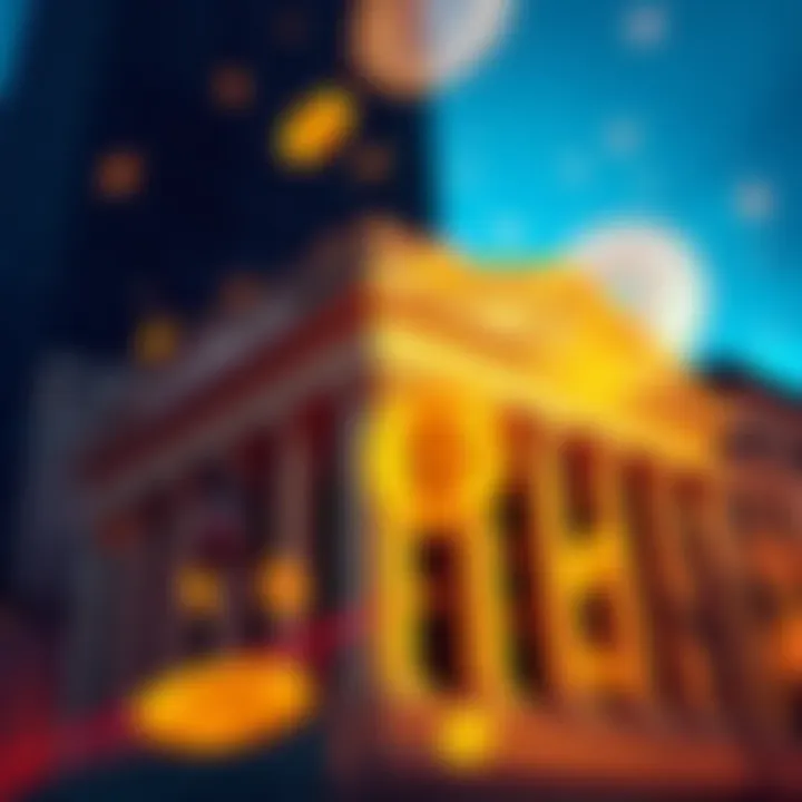 JPMorgan Building with Crypto Symbols JPMorgan headquarters with crypto symbols overlay to highlight the banking giant's alleged involvement in targeting Strategy Inc.